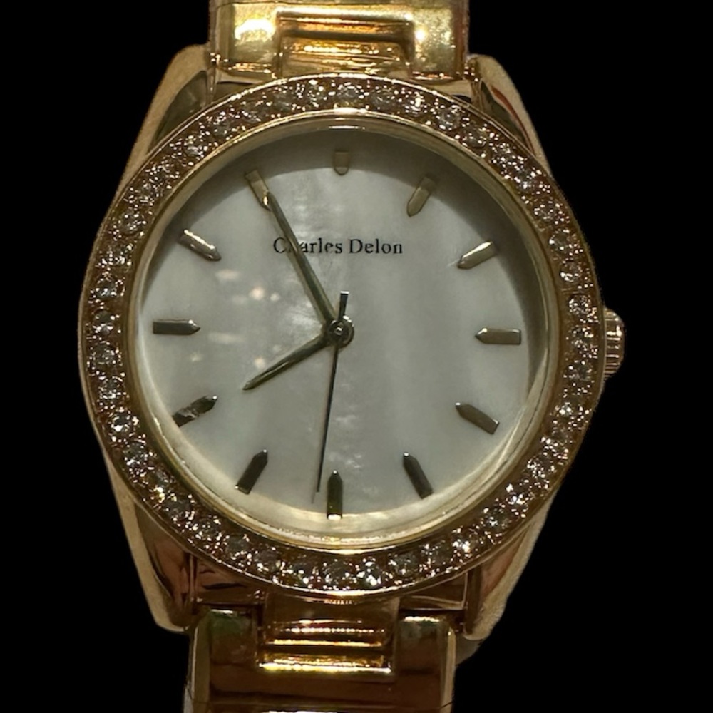 Women’s Charles Delon Watch 5748 LGMW Gold/Gold Stainless Steel Quartz